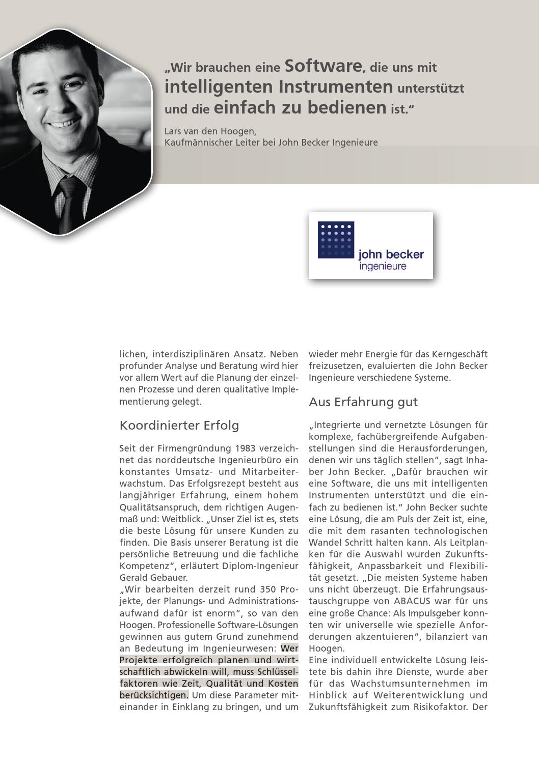 John Becker Ingenieure by ABACUS Research AG Issuu