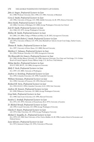 2013–2014 Law School Bulletin by The George Washington University Law