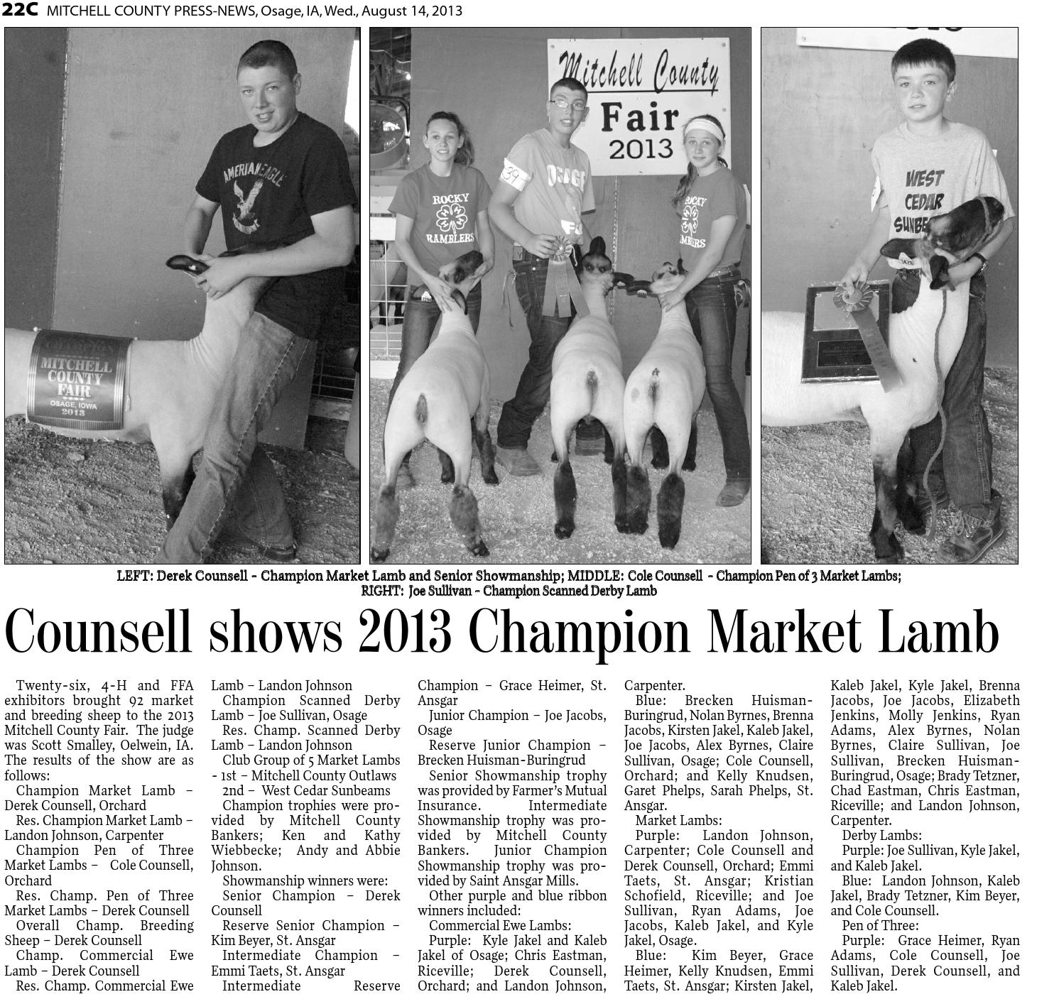 Mitchell county fair 2013 by Globe Gazette Issuu