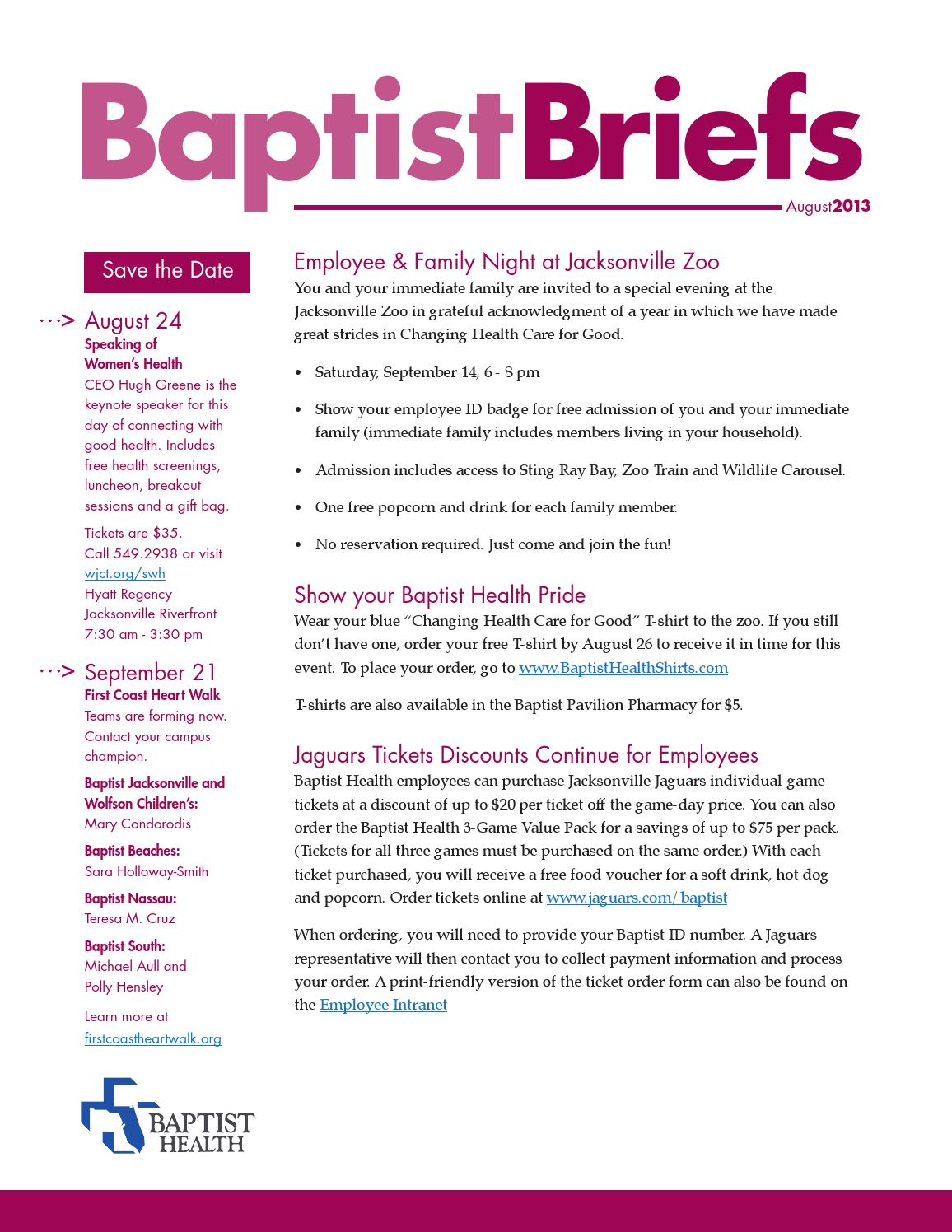 Baptist Briefs August 2013 by Baptist Health - Issuu