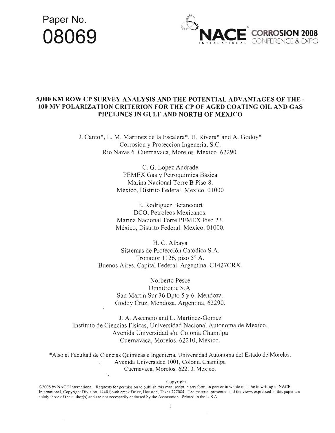 08 5 000 Km Row Cp Survey Analysis And The Potential Advantages Of The 100 Mv Polarization Criteri By Corrosion Y Proteccion Issuu