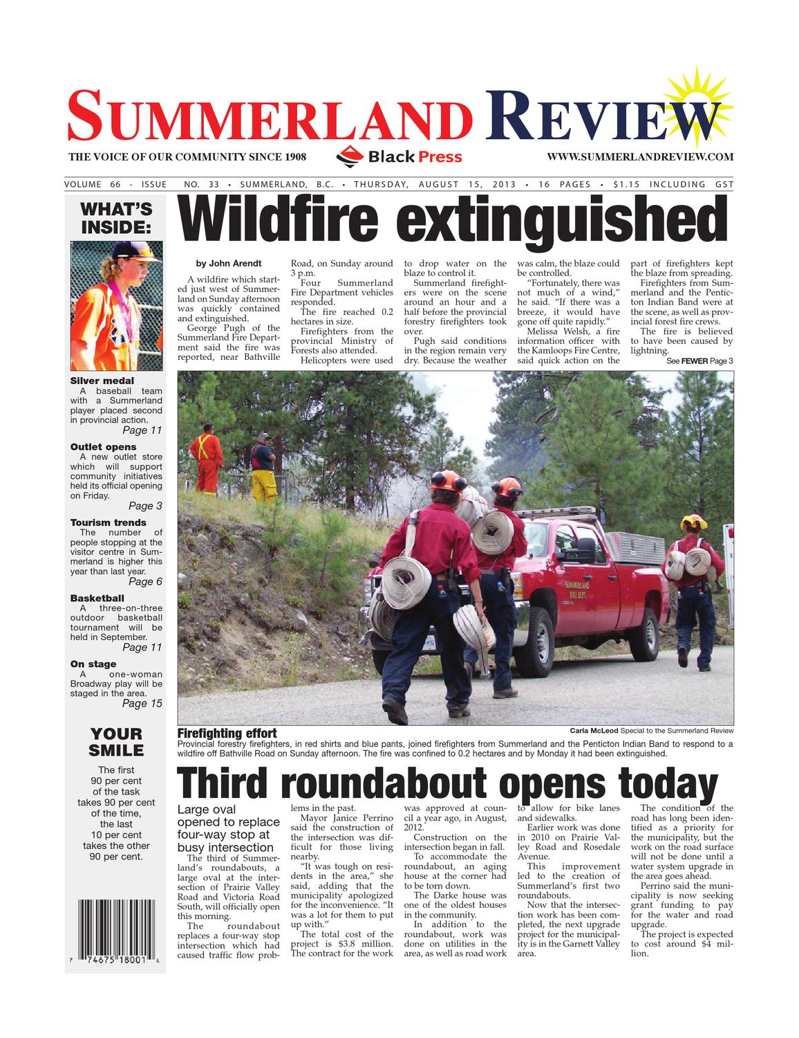 Summerland Review, August 15, 2013 by Black Press Media Group Issuu