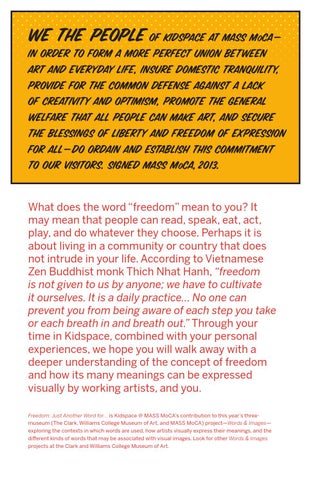 Freedom Just Another Word For By MASS MoCA Issuu