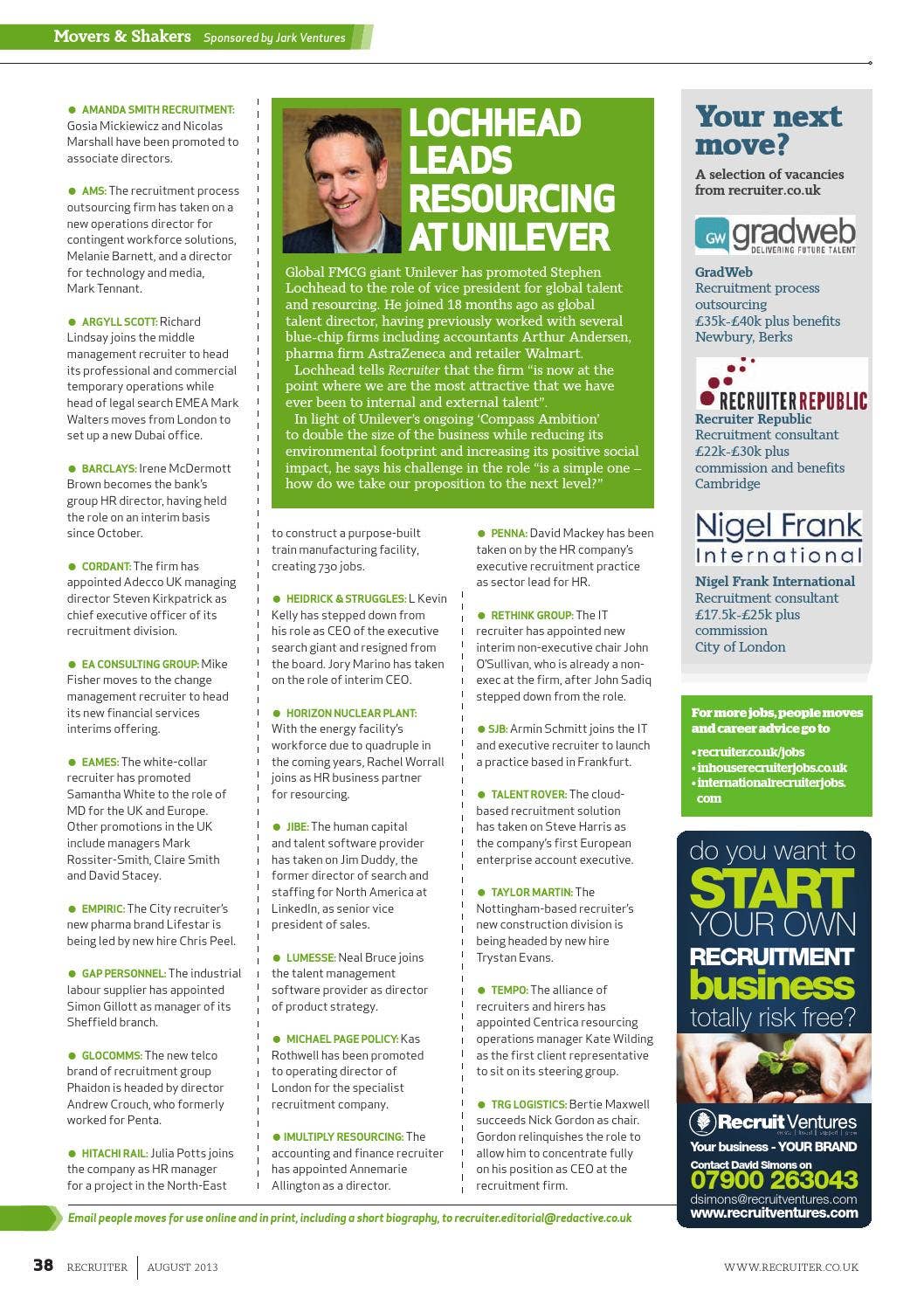 Recruiter August 2013 by Redactive Media Group - Issuu