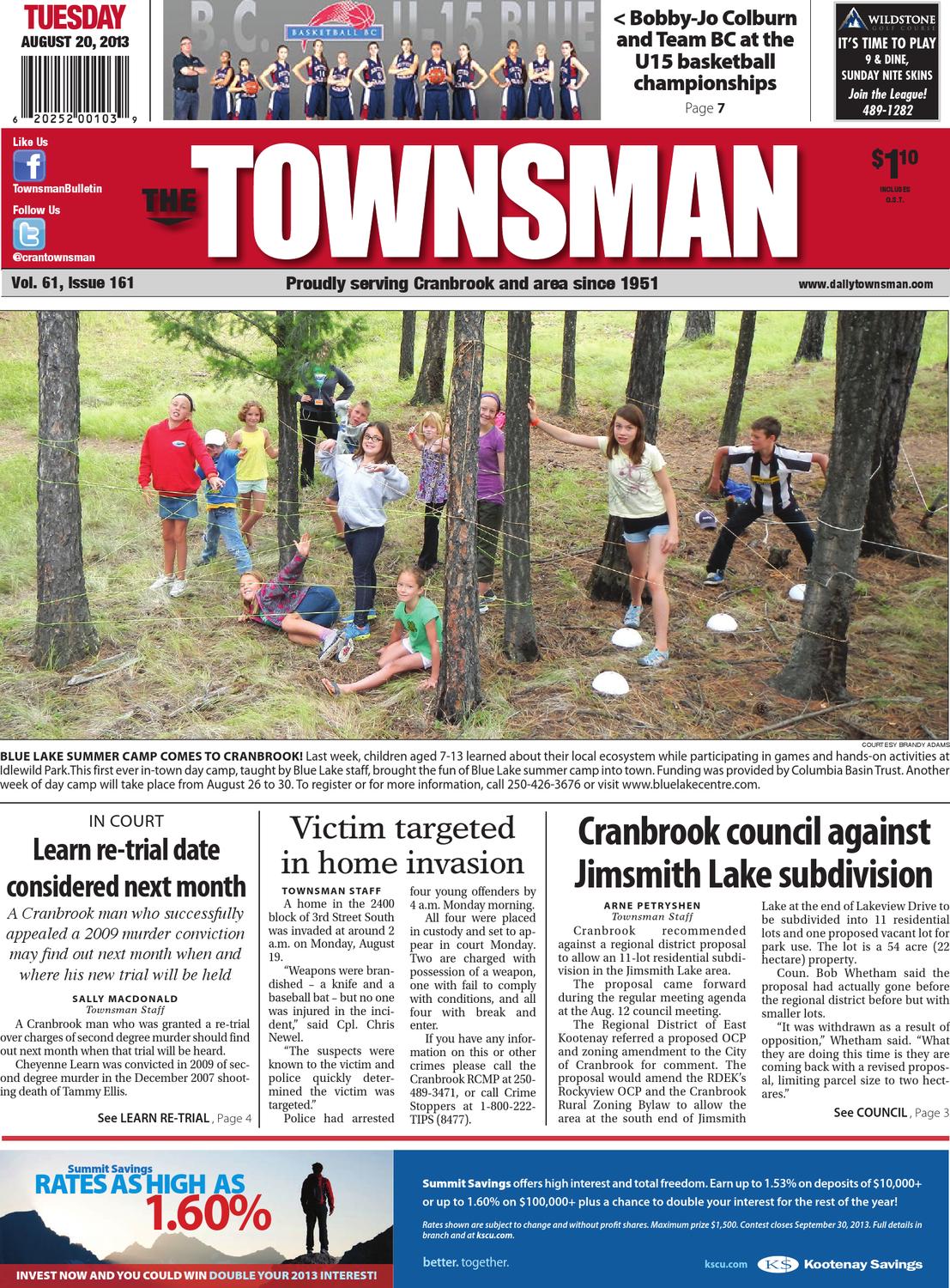 Cranbrook Daily Townsman, August 20, 2013 by Black Press Media Group - Issuu