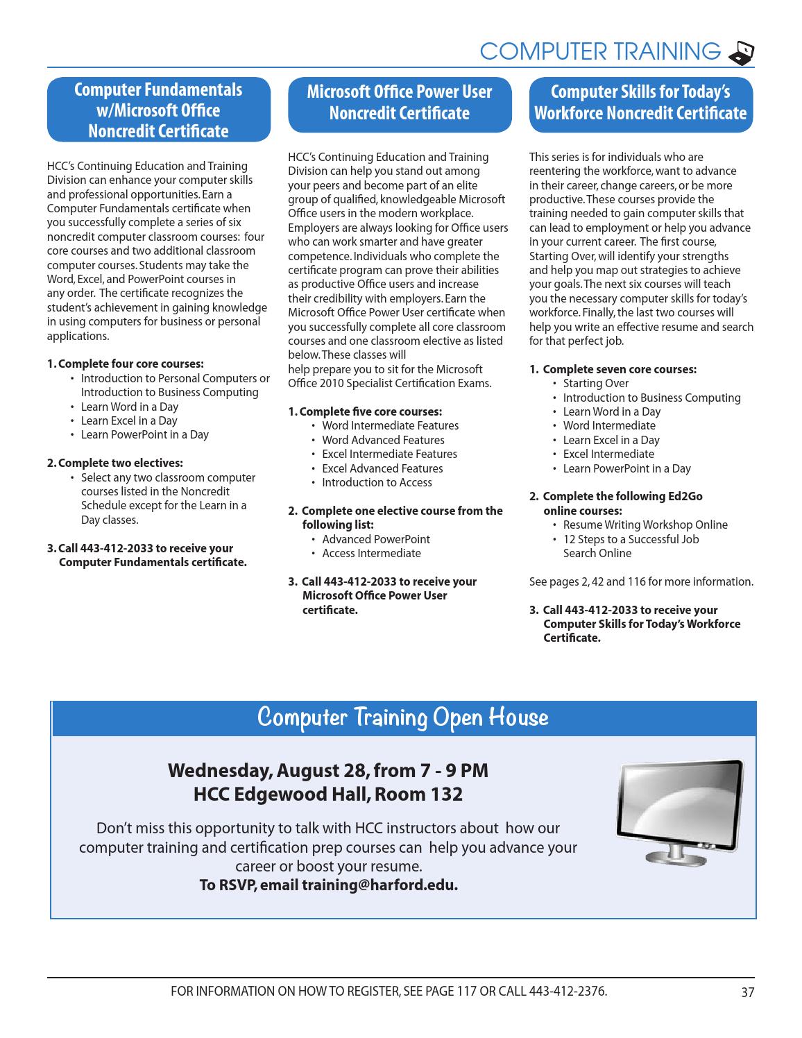 HCC Fall Noncredit Schedule by Harford Community College Issuu