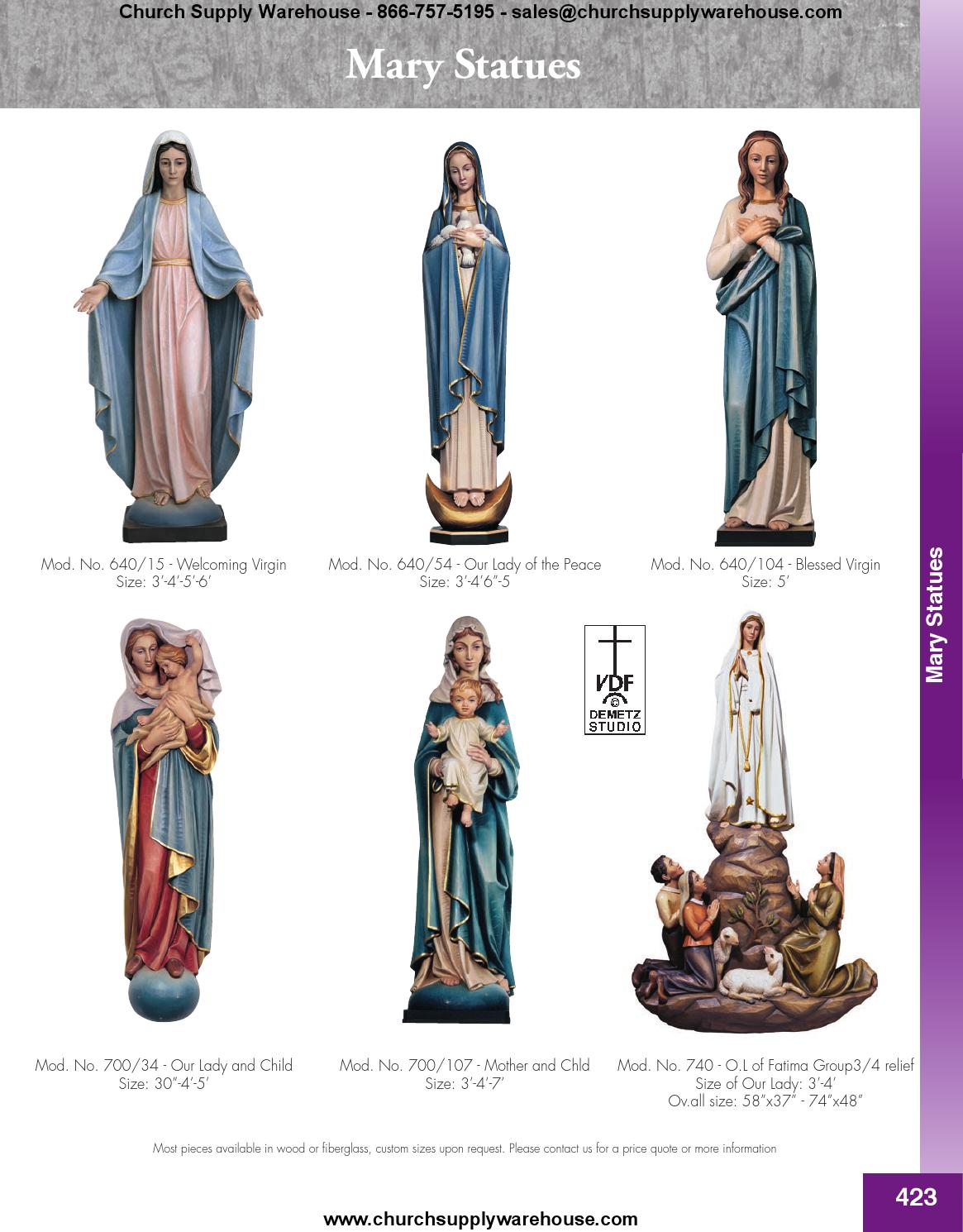 2014 Church Supply Warehouse Catalog Statue Section by Church Supply
