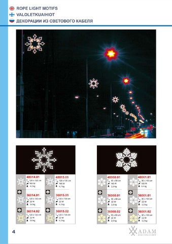 ADAMLIGHTS Adam Decolight Christmas 灯饰目录 2008 / 2009 eng fin rus 第 4 页