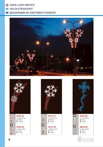 ADAMLIGHTS Adam Decolight Christmas 灯饰目录 2008 / 2009 eng fin rus 第 8 页
