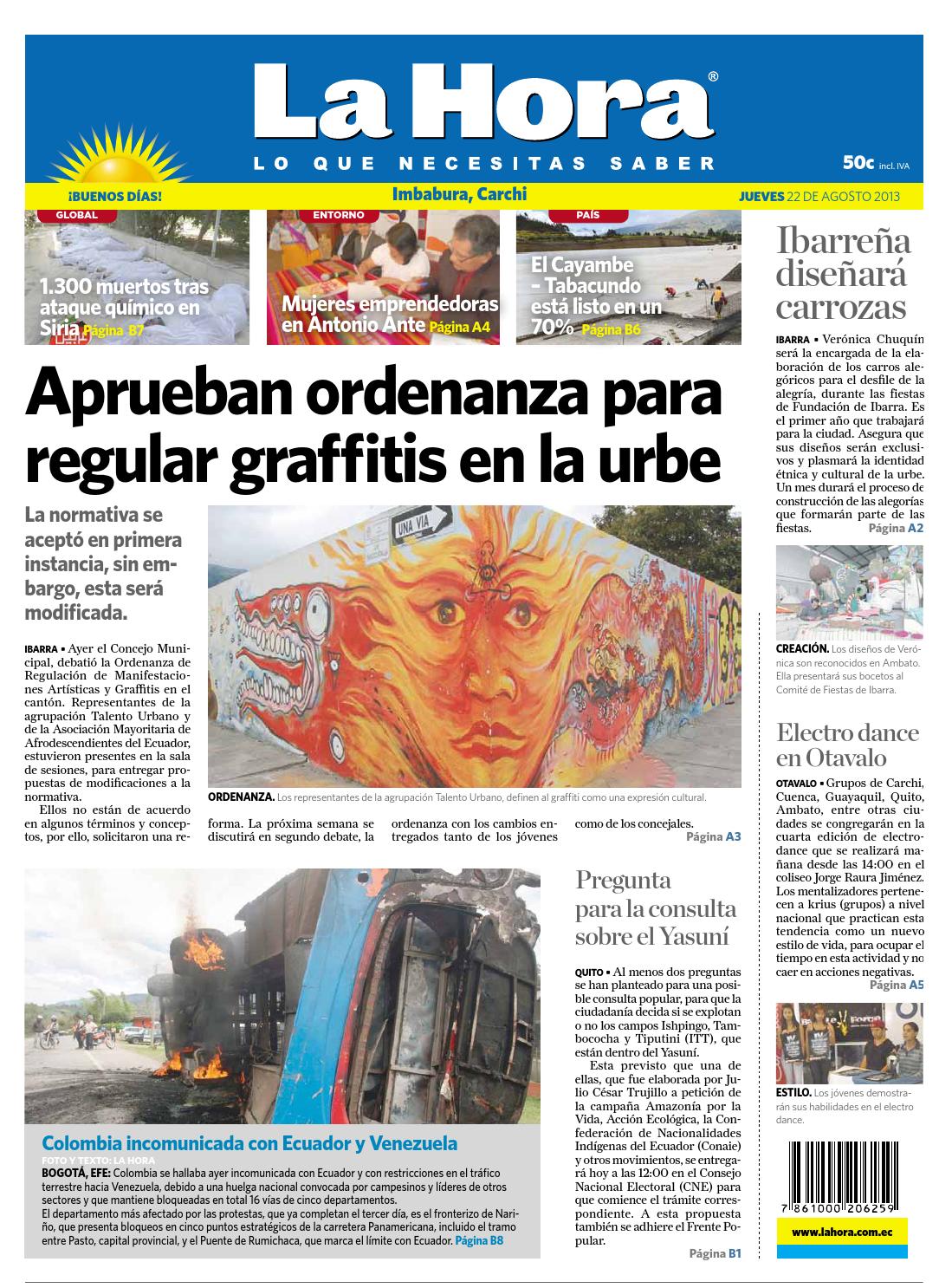 La Hora Imbabura 22 De Agosto De 2013 By LA HORA Ecuador Issuu