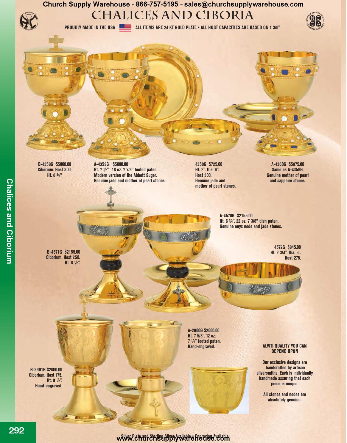 2014 Church Supply Warehouse Catalog Metalware Section by Church