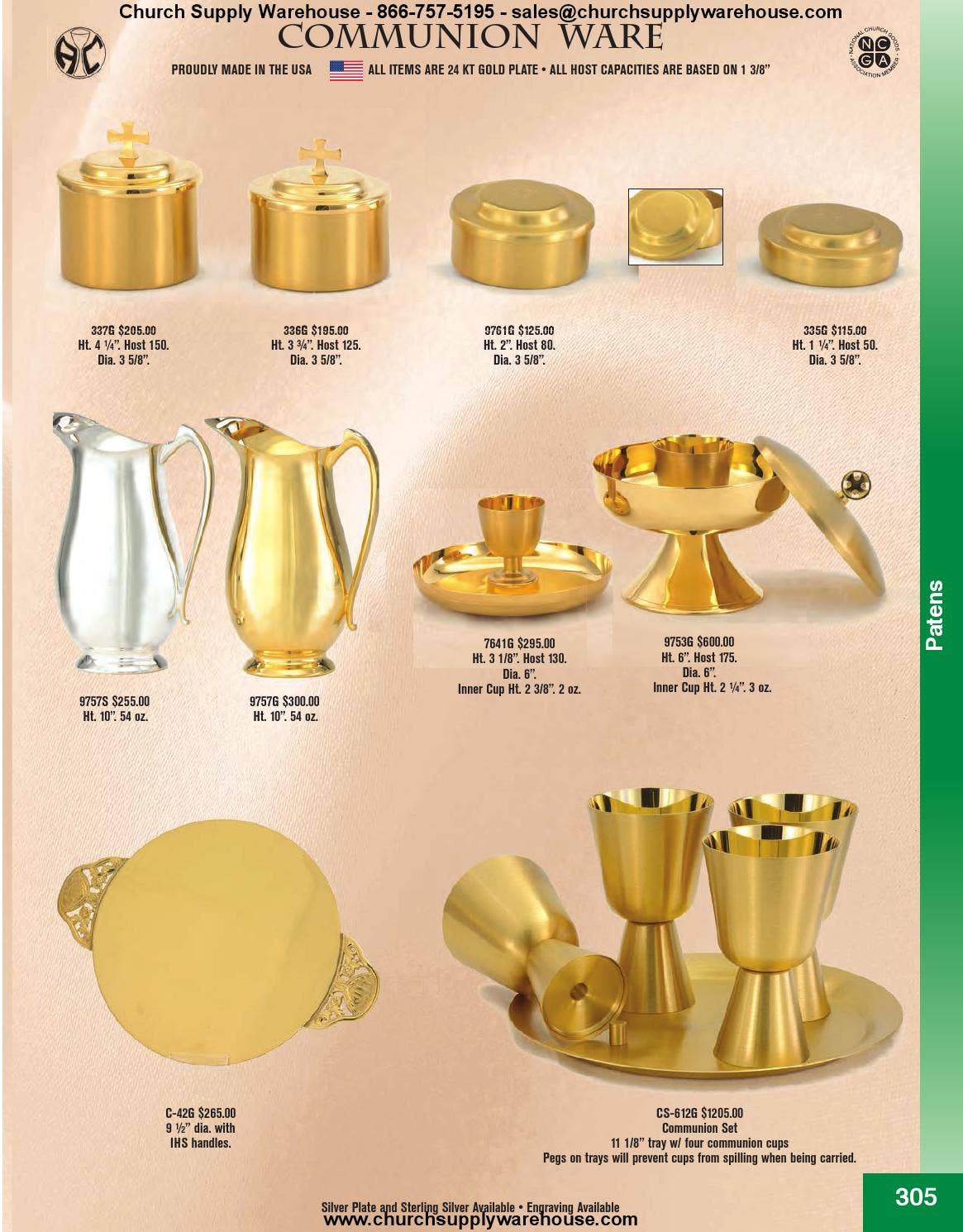 2014 Church Supply Warehouse Catalog Metalware Section by Church