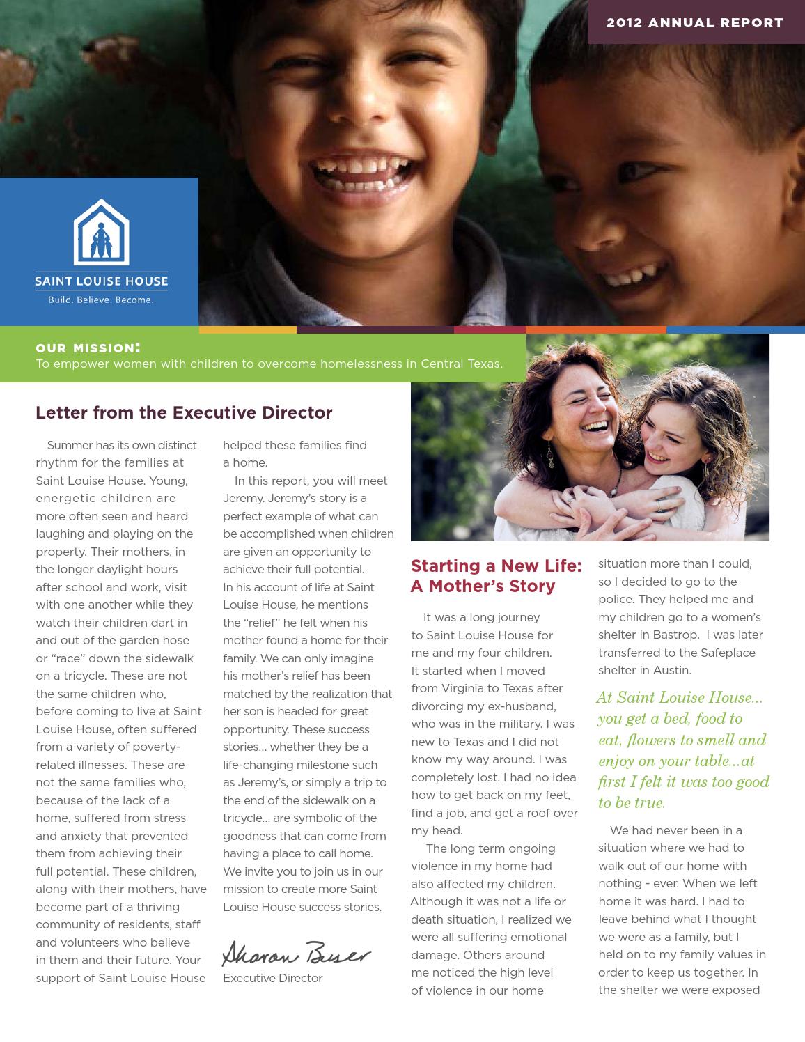 Saint Louise House 2012 Annual Report by Saint Louise House Issuu
