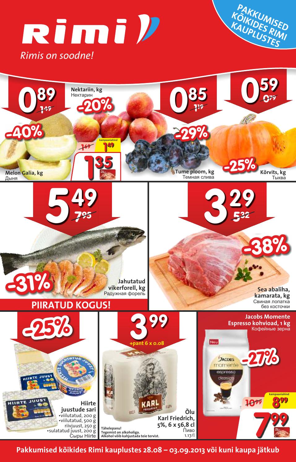 Rimi hüper ja supermarketi kliendileht 28.08-03.09 by Rimi - Issuu