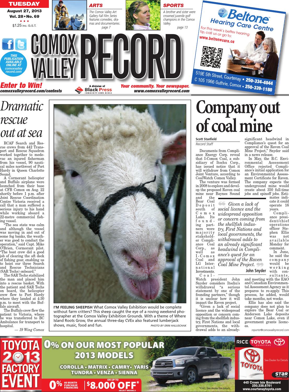 Comox Valley Record August 27 13 By Black Press Media Group Issuu
