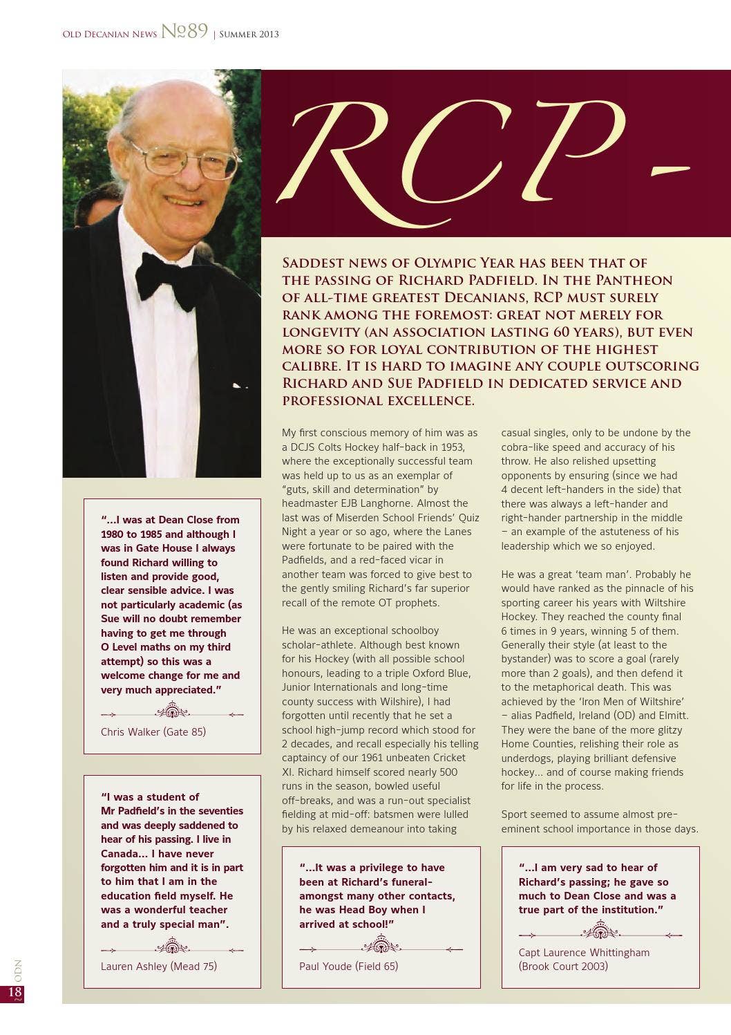 OD News 2013 by Dean Close School - Issuu
