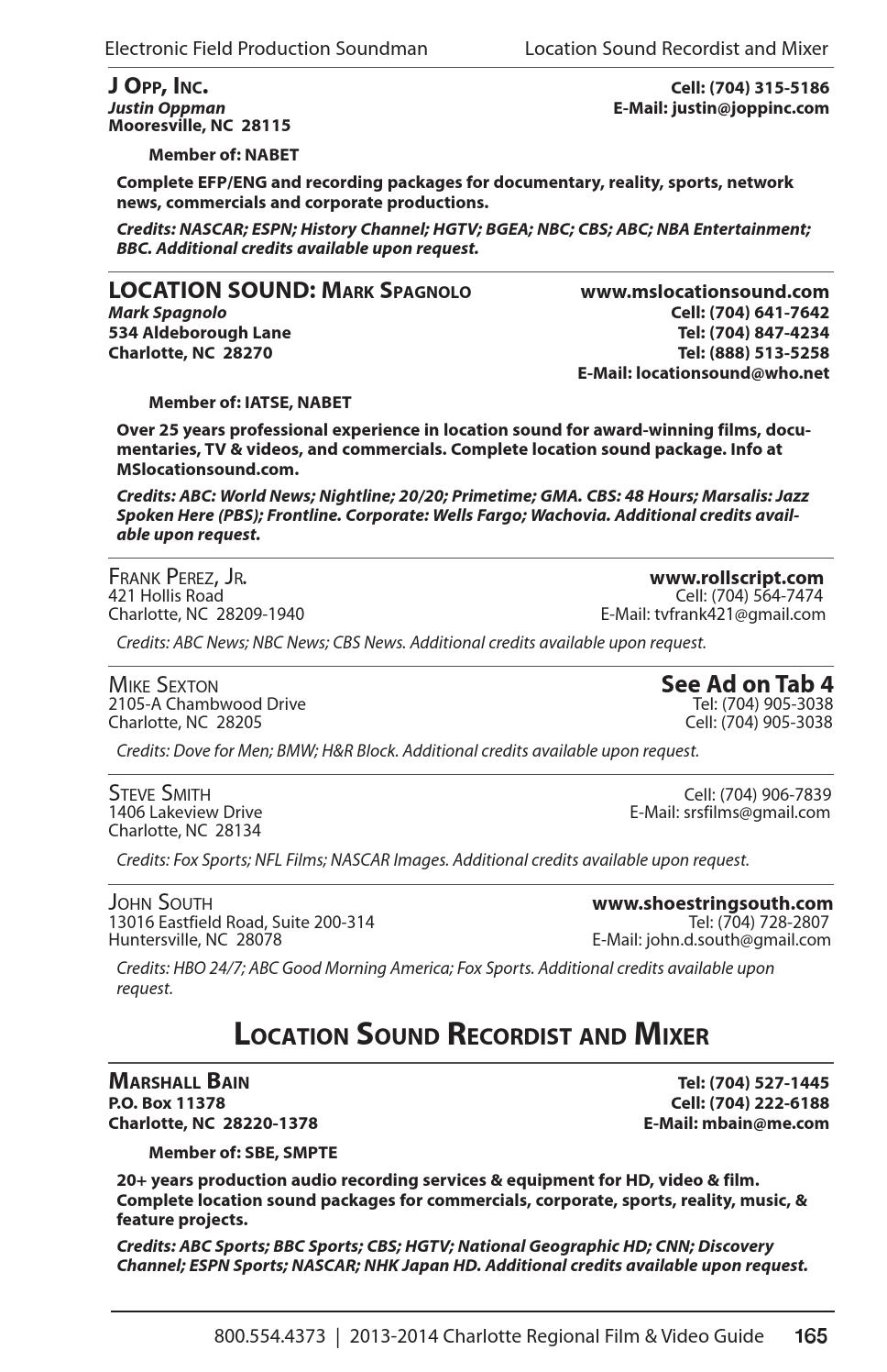 The Charlotte Regional Film Video Guide 2013 2014 By Oz
