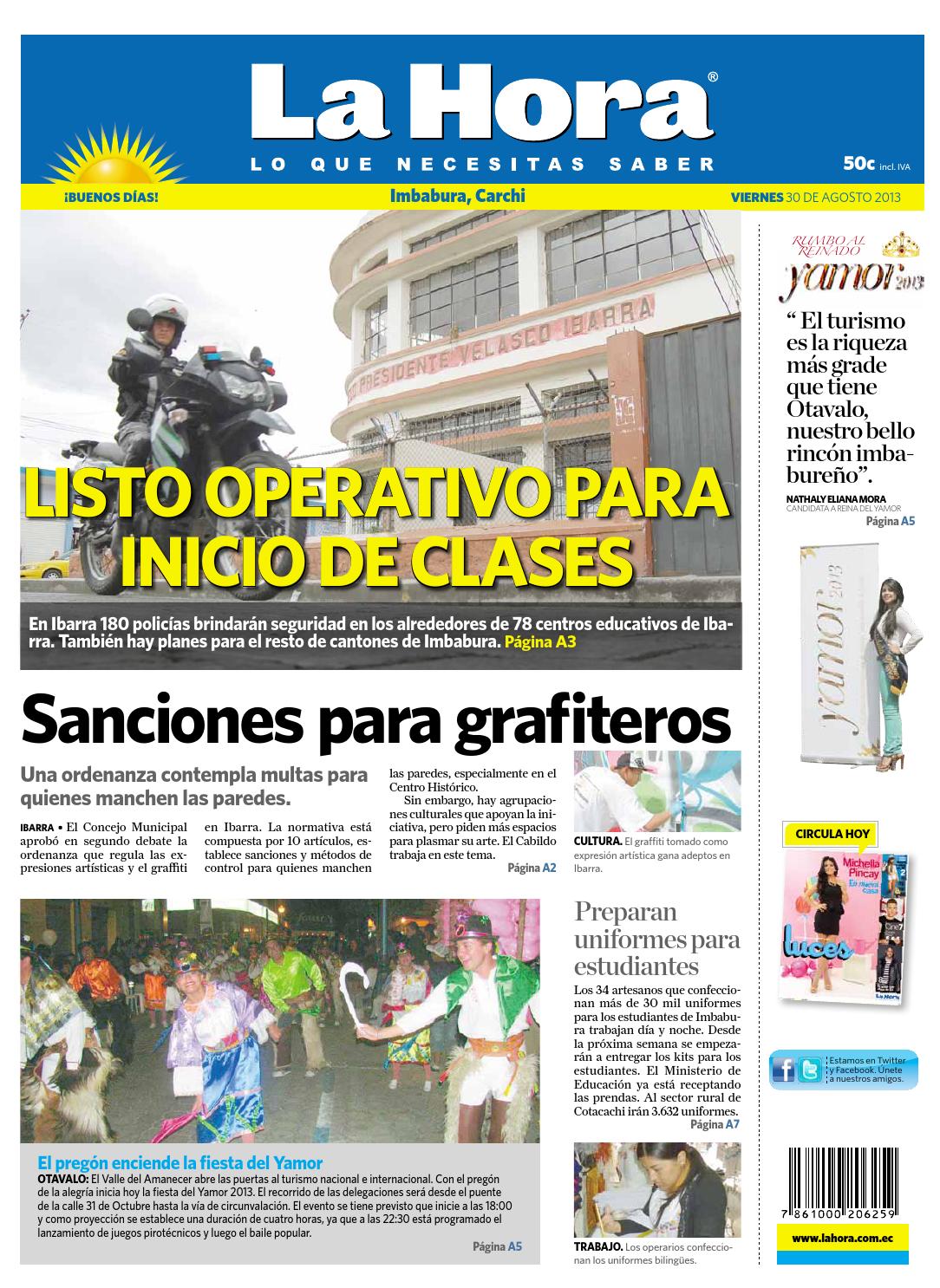 La Hora Imbabura 30 De Agosto De 2013 By LA HORA Ecuador Issuu