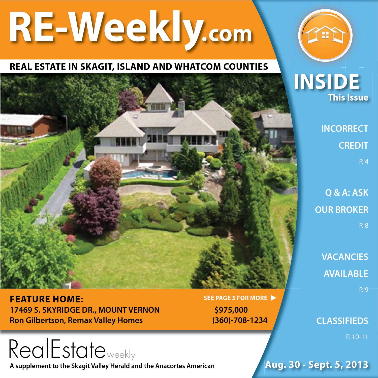 Real Estate Weekly August 30, 2013 by Skagit Publishing Issuu