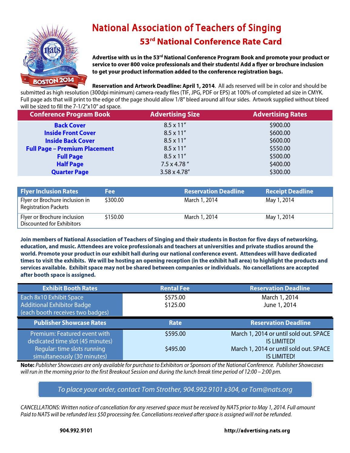 2014 national conference rate card updated 8 27 13 by National ...