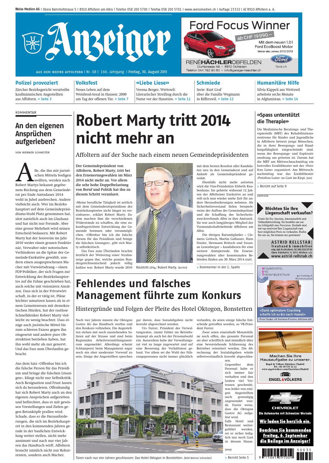 Franken wird in den kommenden vier Jahren die ARA Birmensdorf Gerichtliches Verbot Das Einzelgericht des Bezirksgerichtes Affoltern hat am 26. Knospen treiben und die Vgel auf Partnersuche frhlingshaft jubilieren. 016 2014 by AZ-Anzeiger - issuu