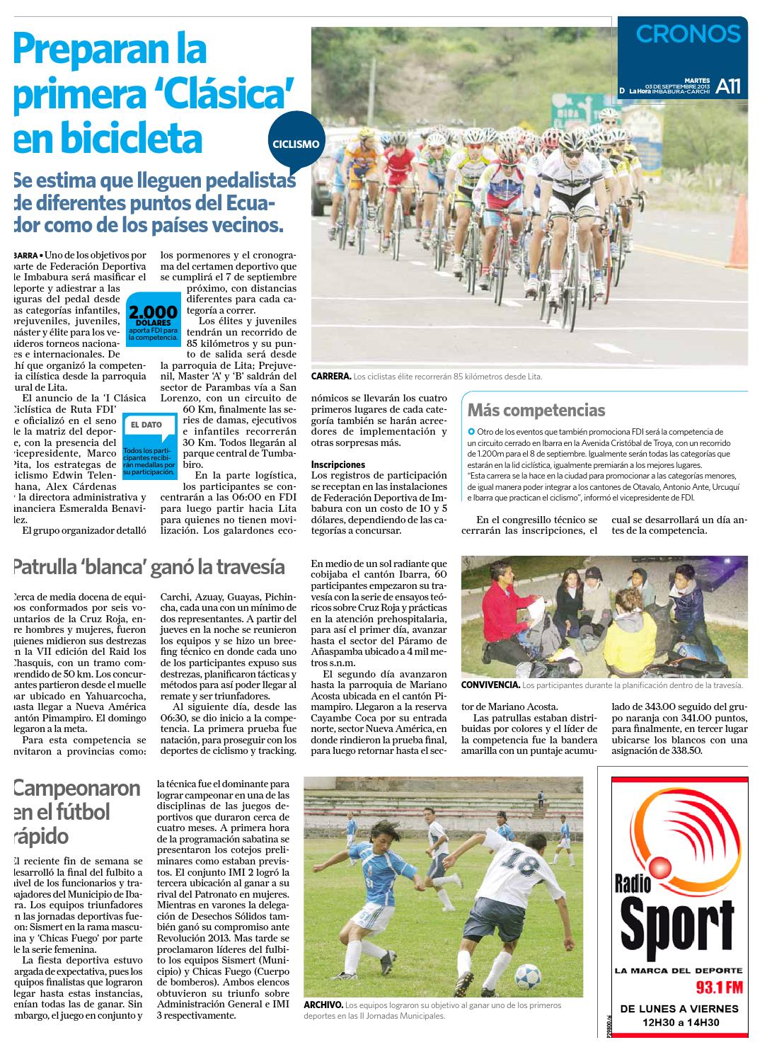 La Hora Imbabura 3 De Septiembre De 2013 By LA HORA Ecuador Issuu