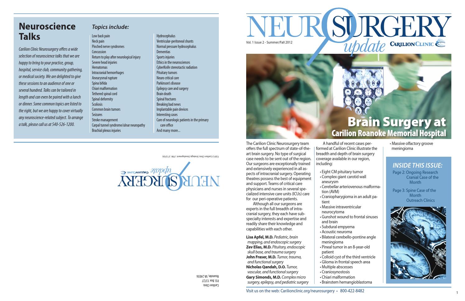 Neurosurgery Update Summer/Fall 2012 by Carilion Clinic Issuu