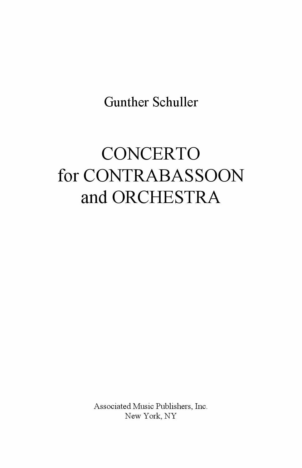 Schuller CONCERTO FOR CONTRABASSOON by ScoresOnDemand Issuu