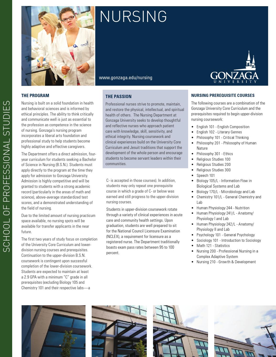 Nursing Academic Brochure Gonzaga University By Gonzaga University Issuu