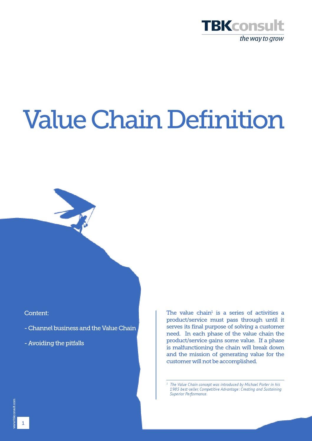 Value Chain Definition by TBK Consult Issuu