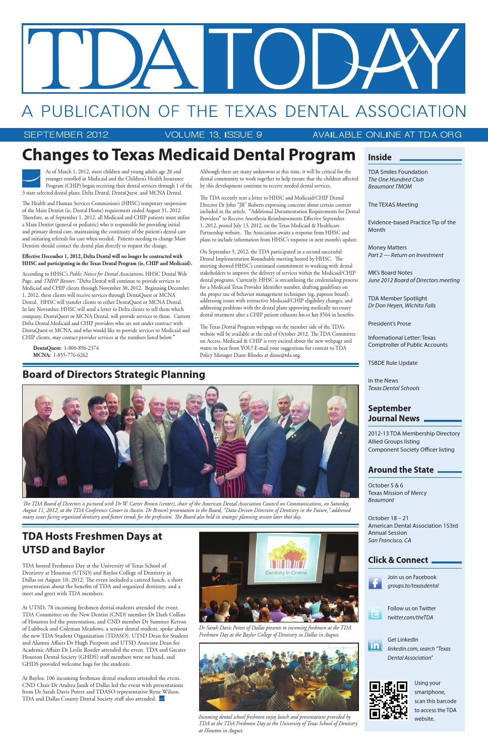 SEPT 2012 TDA TODAY by Texas Dental Association Issuu