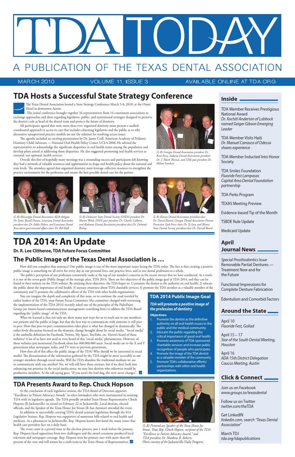 MARCH 2010 TDA TODAY by Texas Dental Association Issuu