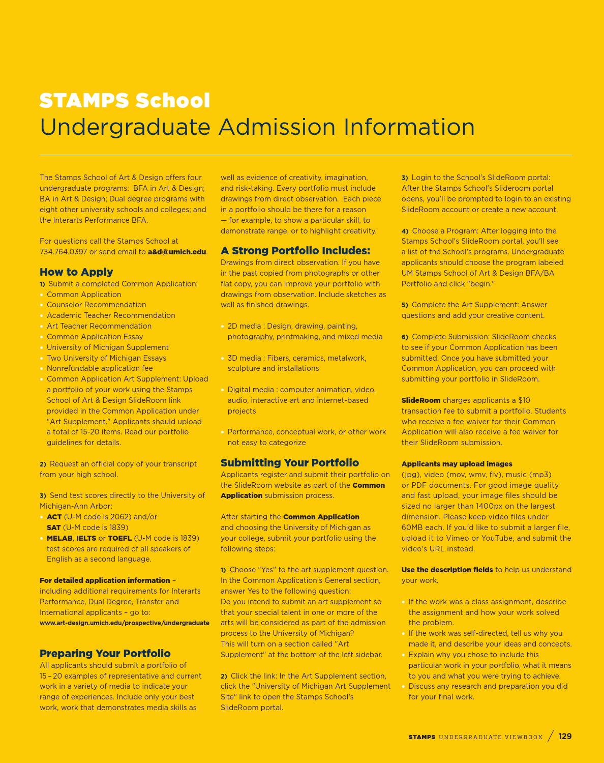 Stamps Undergraduate Viewbook 2013 by University of Michigan Penny W