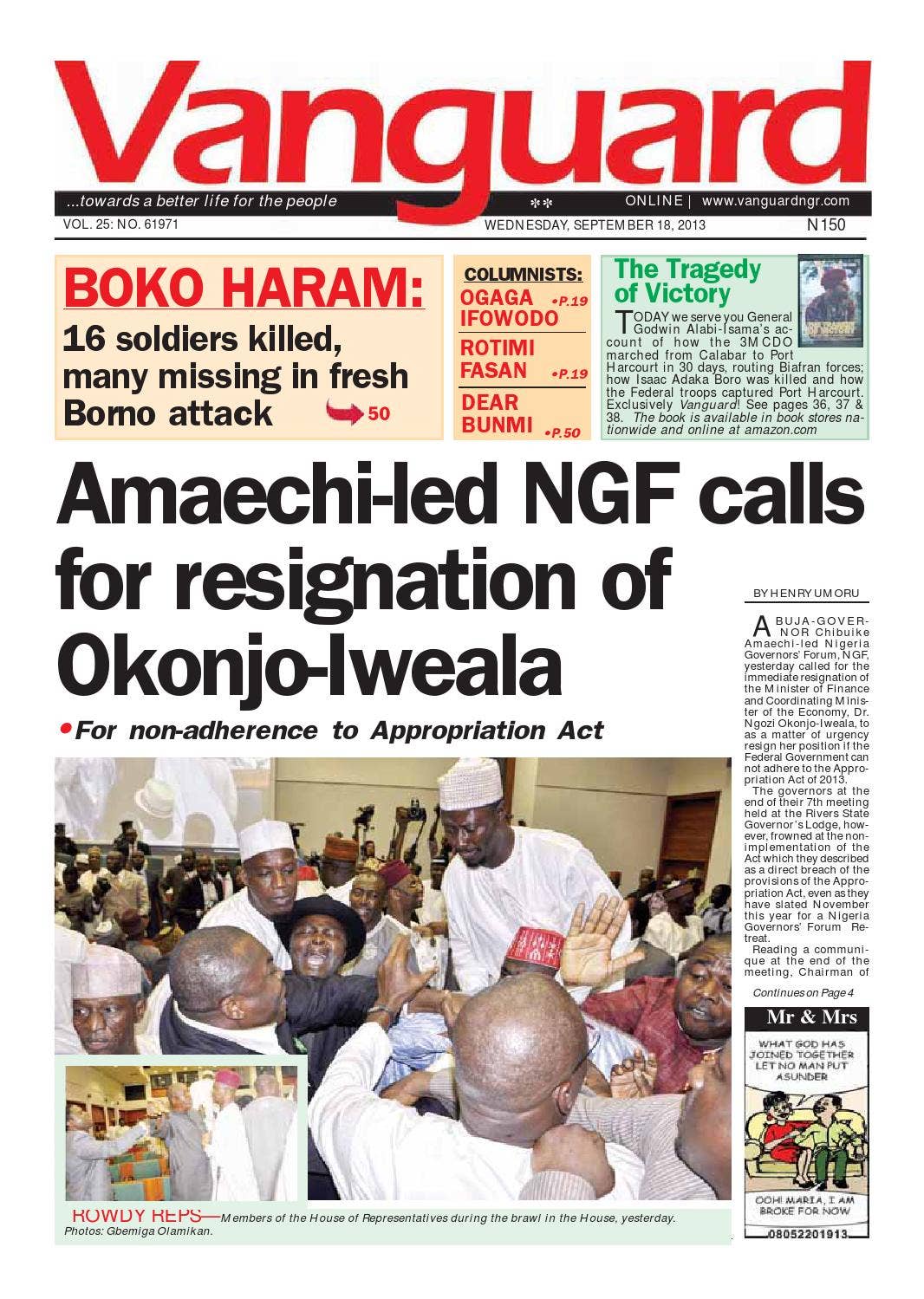Amaechi-led NGF calls for resignation of Okonjo-Iweala by Vanguard Media  Limited - Issuu