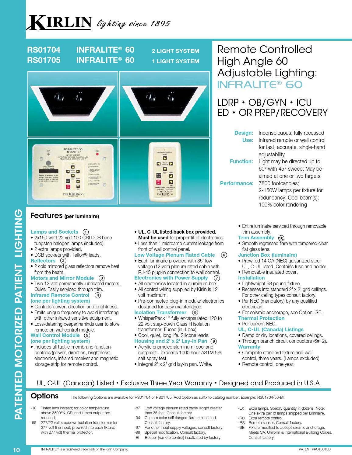 *Kirlin's Patient and Exam Healthcare Lighting Catalog 08HC by The
