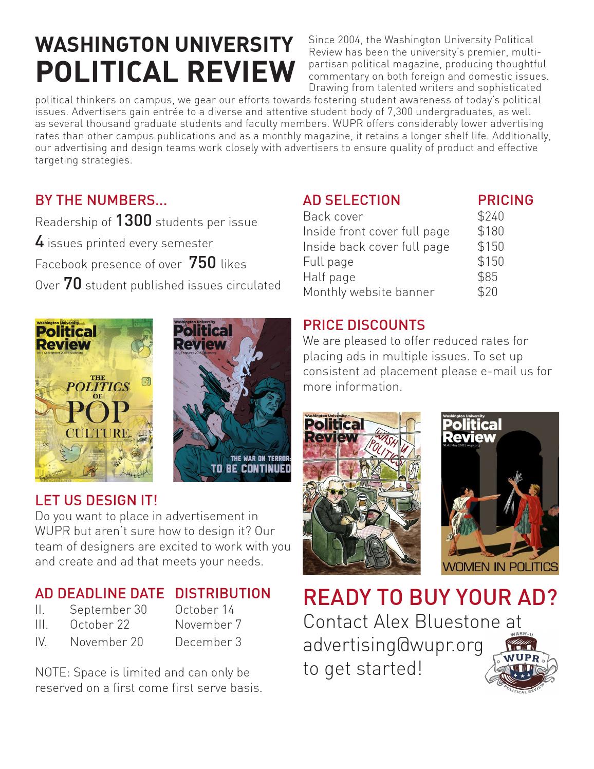 Wupr Rate Card By Washington University Political Review Issuu