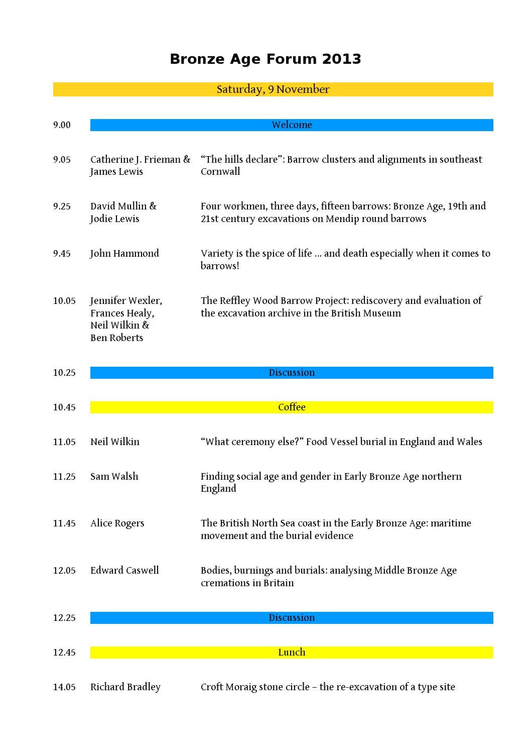 Bronze age forum 2013 program by Marcial Tenreiro Issuu