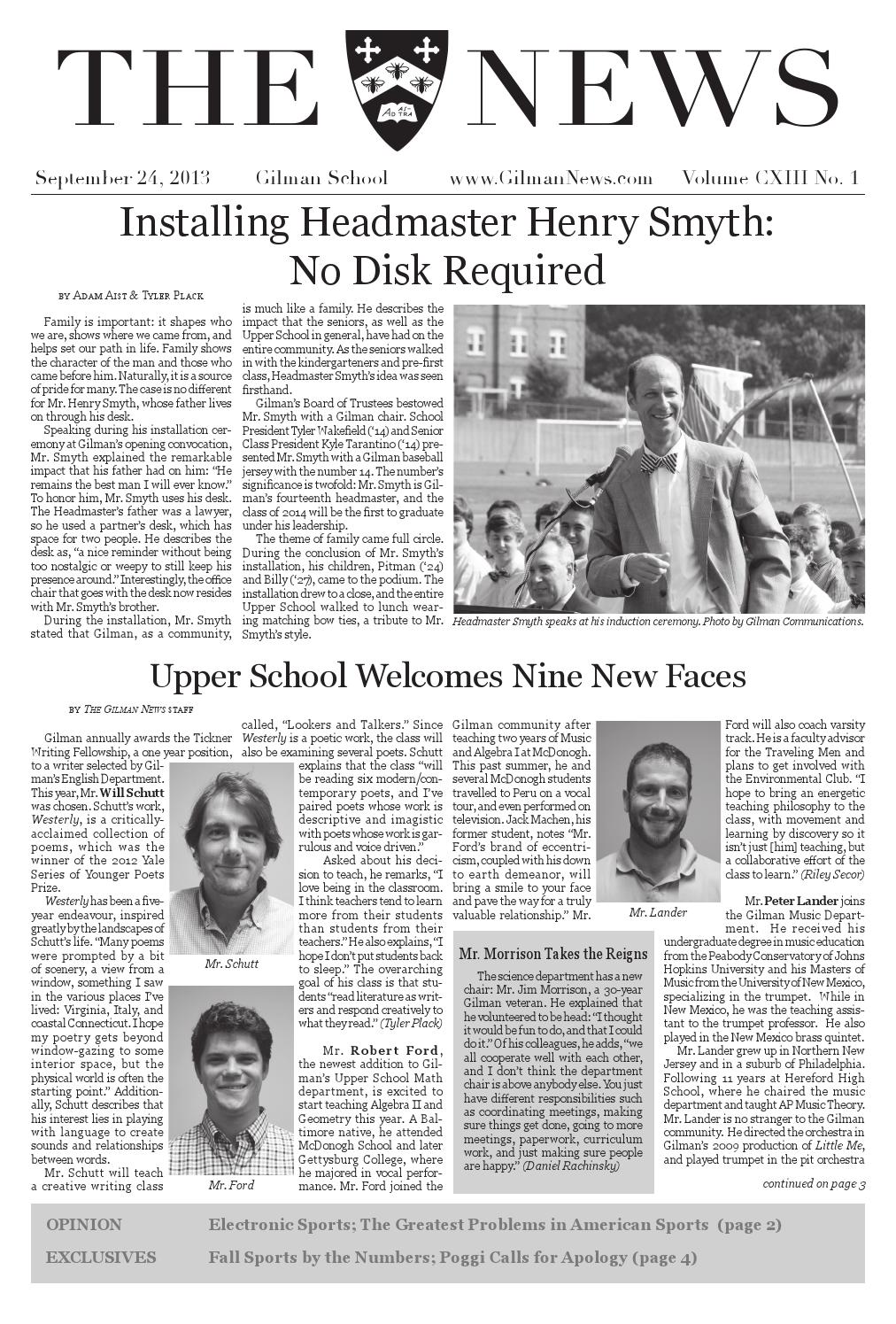 Gilman News September 2013 by Gilman School Issuu