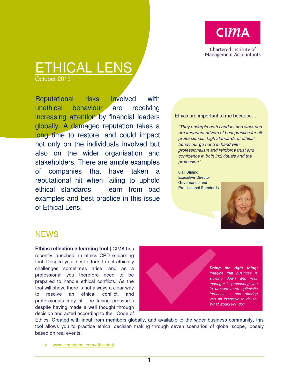 Ethical lens october 2013 by Chartered Institute of Management