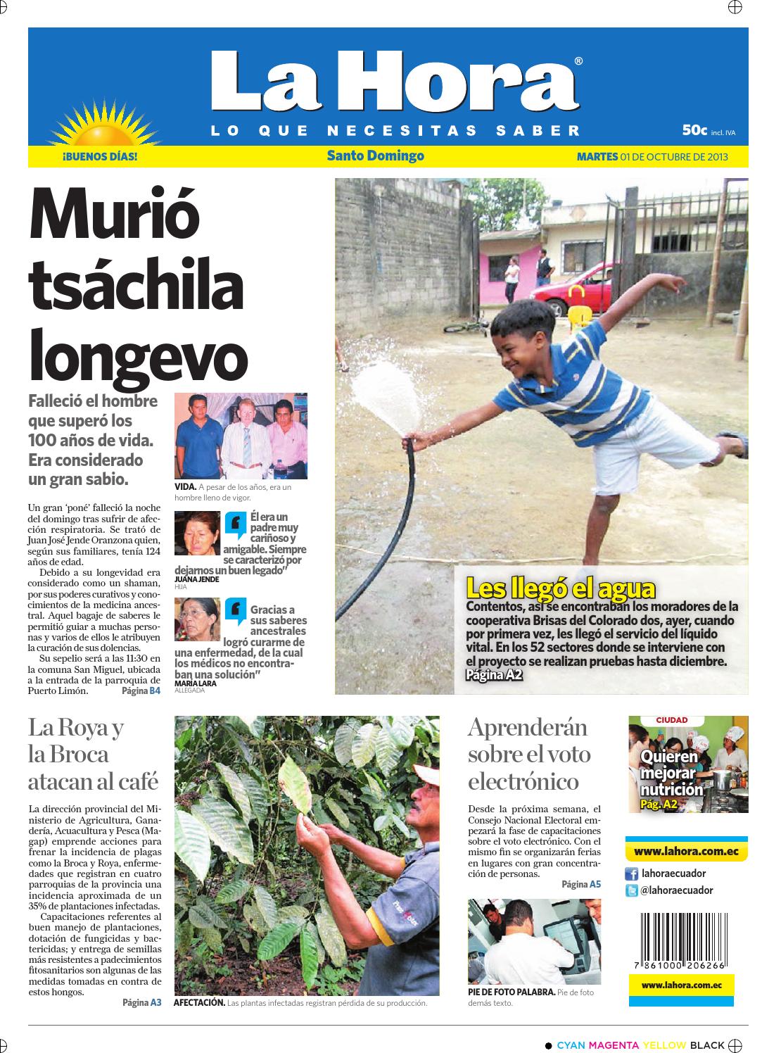 La Hora Santo Domingo 01 octubre 2013 by LA HORA Ecuador - Issuu