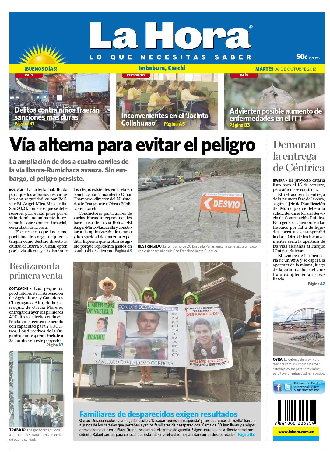 La Hora Imbabura 08 Octubre 2013 By LA HORA Ecuador Issuu