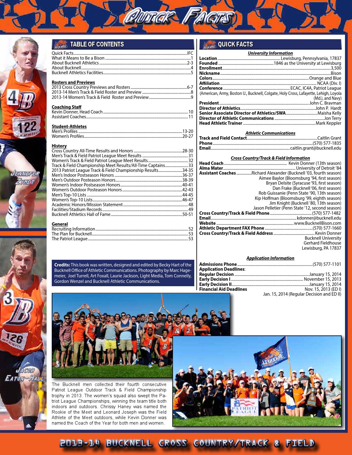 201314 Bucknell Track & Field Guide by Bucknell University Issuu