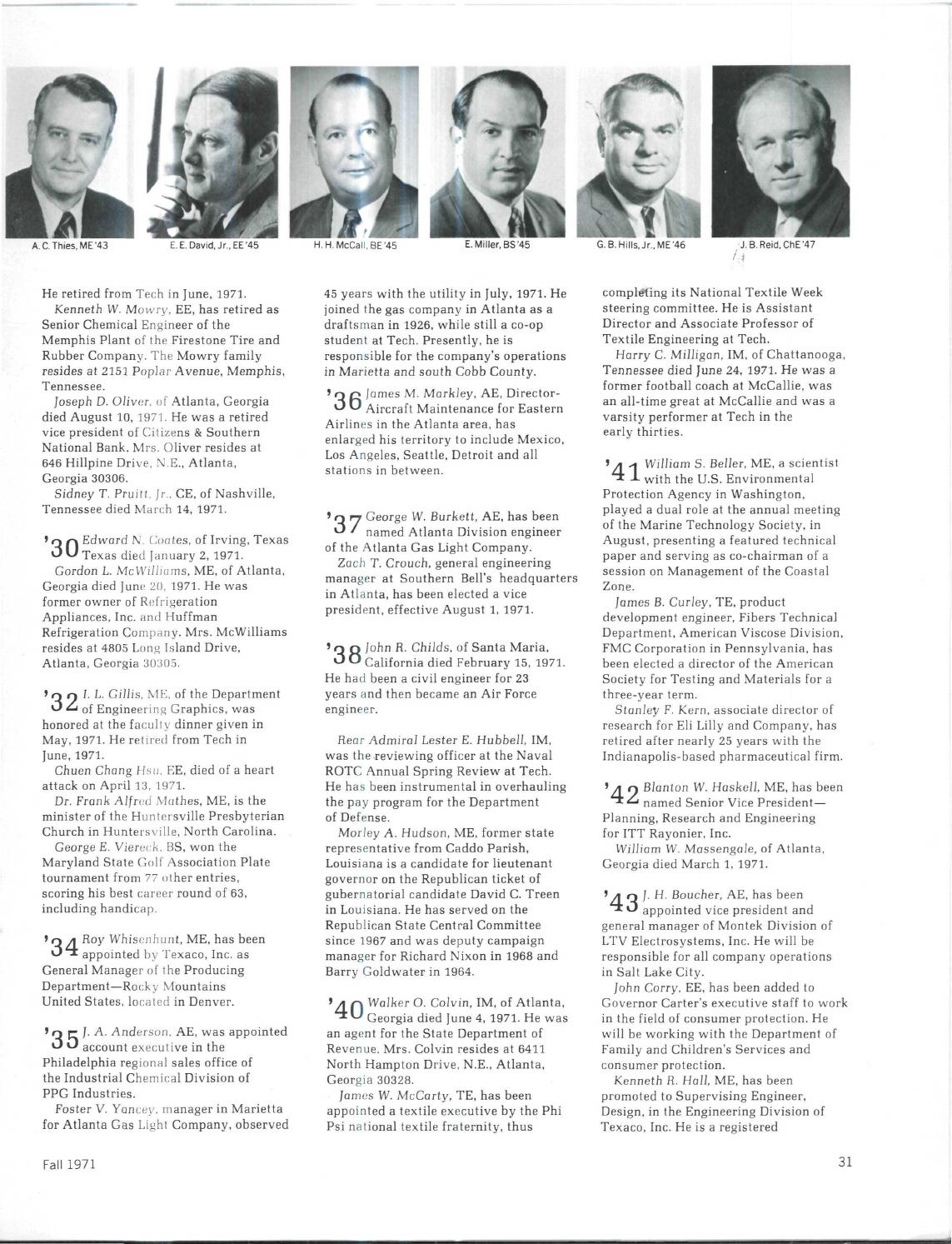 Georgia Tech Alumni Magazine Vol 50 No 01 1971 By Georgia Tech Alumni Association Issuu