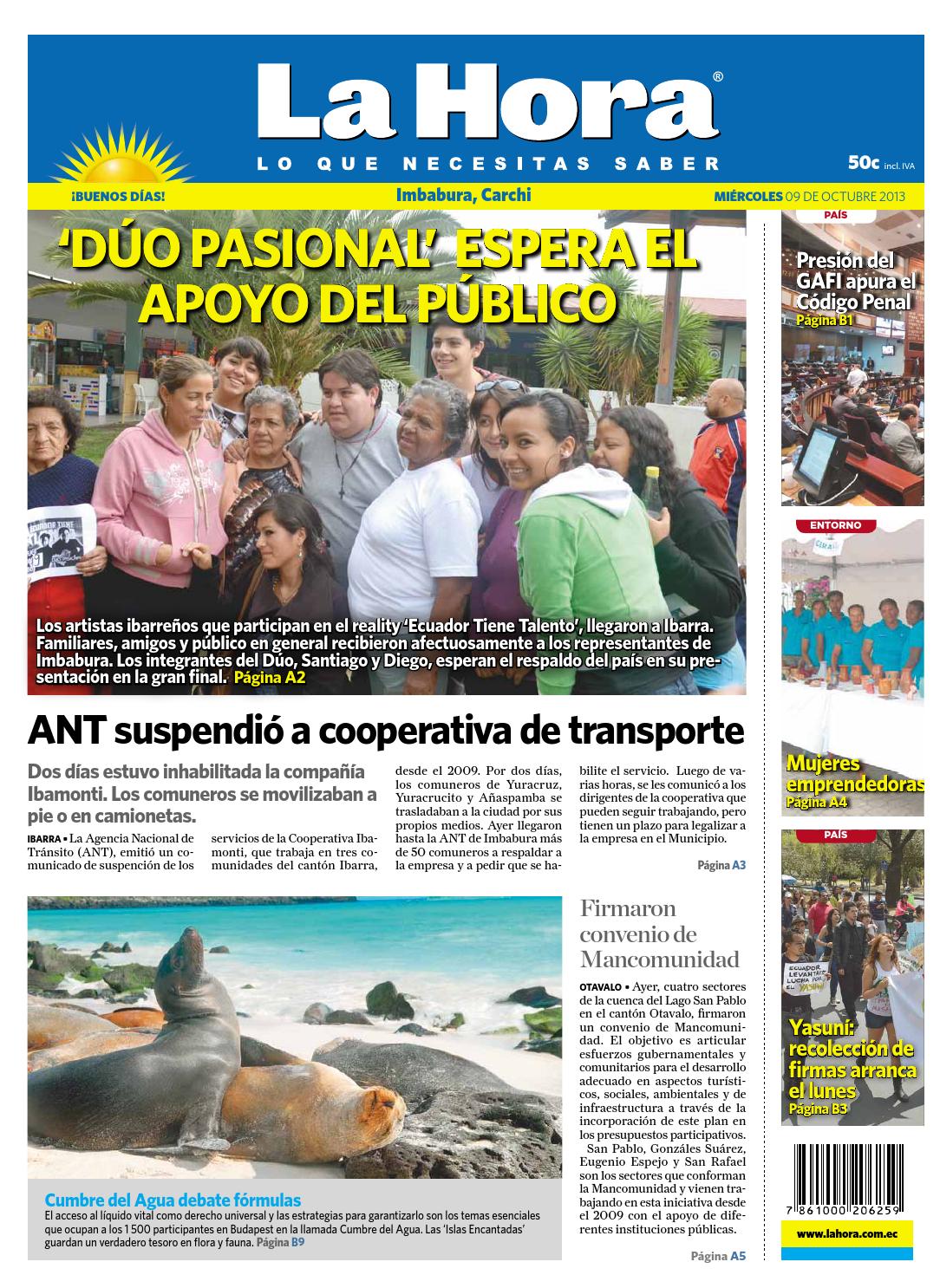 La Hora Imbabura 09 Octubre 2013 By LA HORA Ecuador Issuu