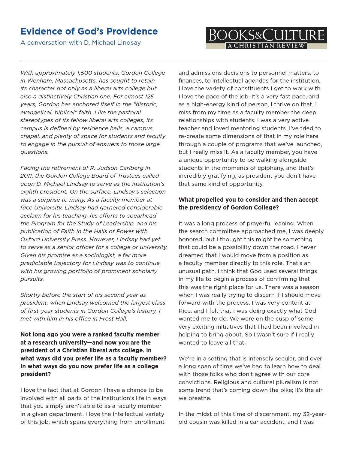 Evidence of God's Providence by Gordon College Issuu