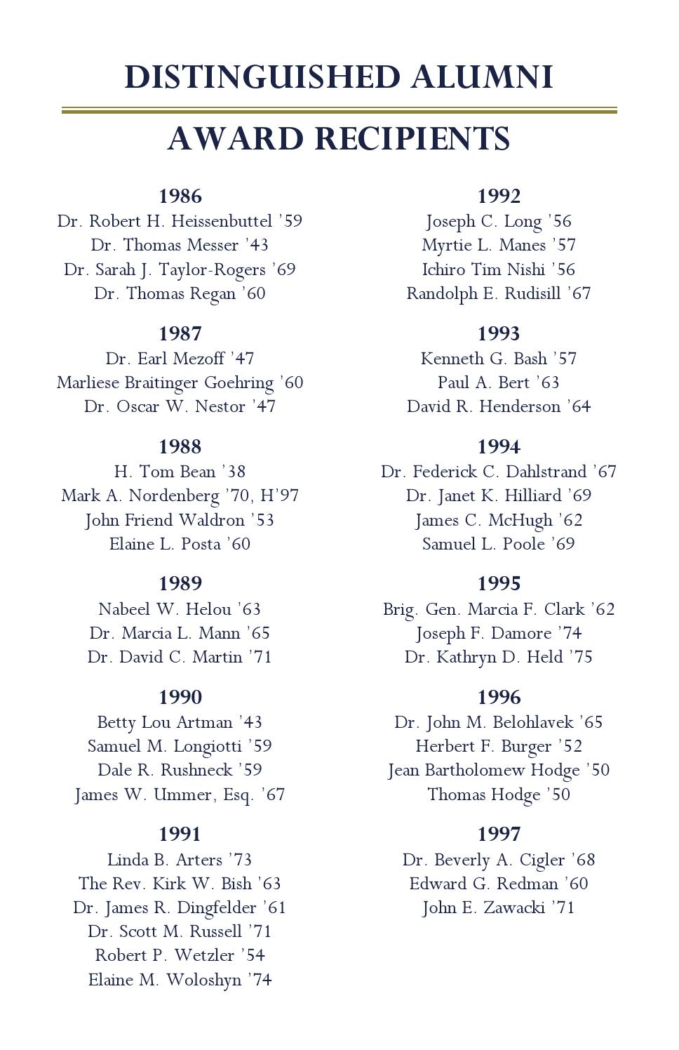 2013 Alumni Award Ceremony Program by Thiel College Issuu