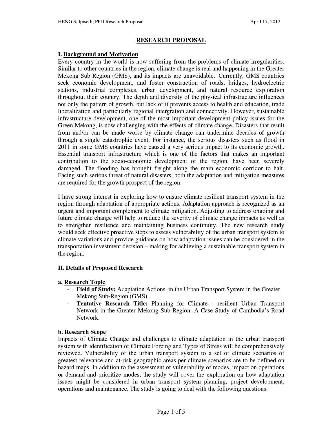 one page phd research proposal