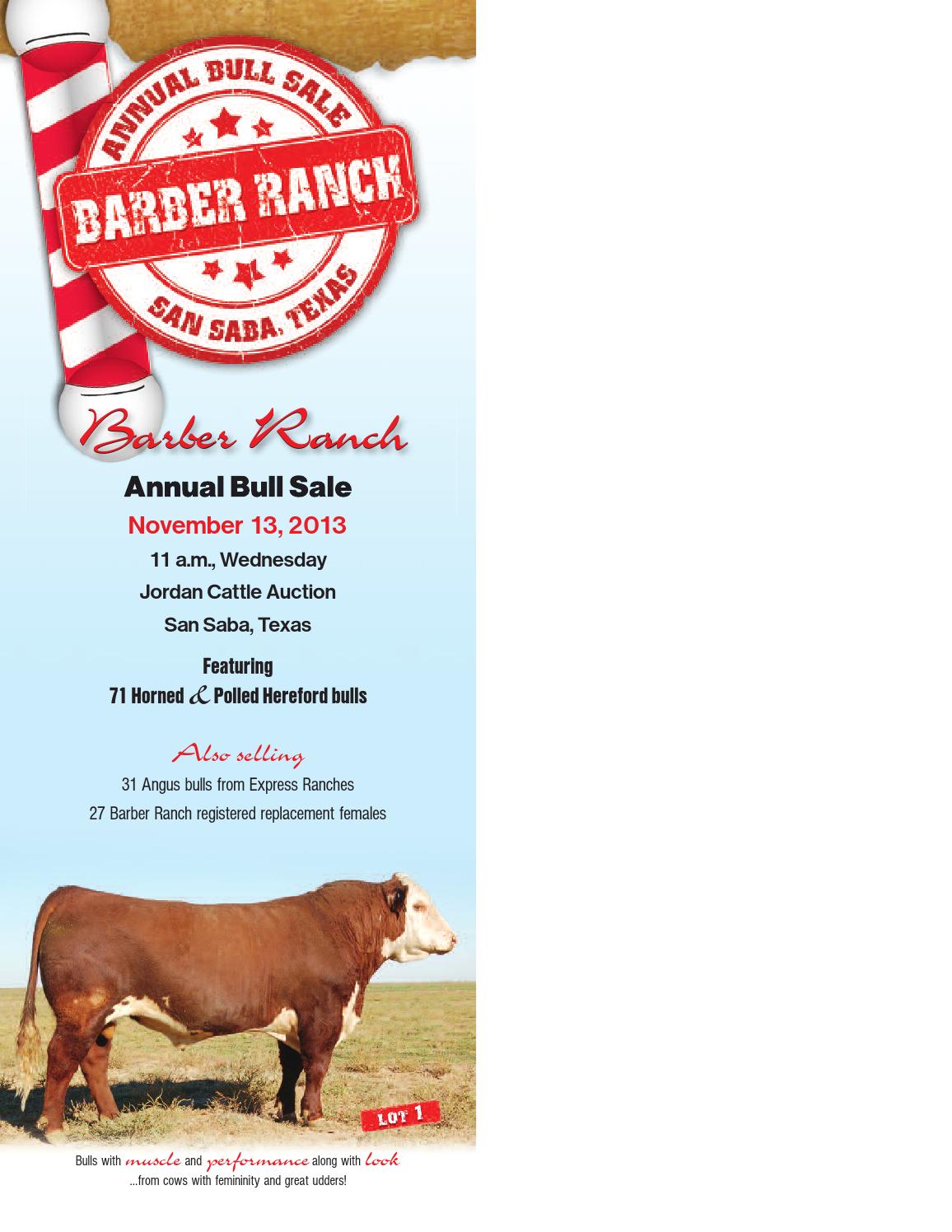 Barber Ranch 2013 Bull Sale Catalog by Ranch House Designs Issuu