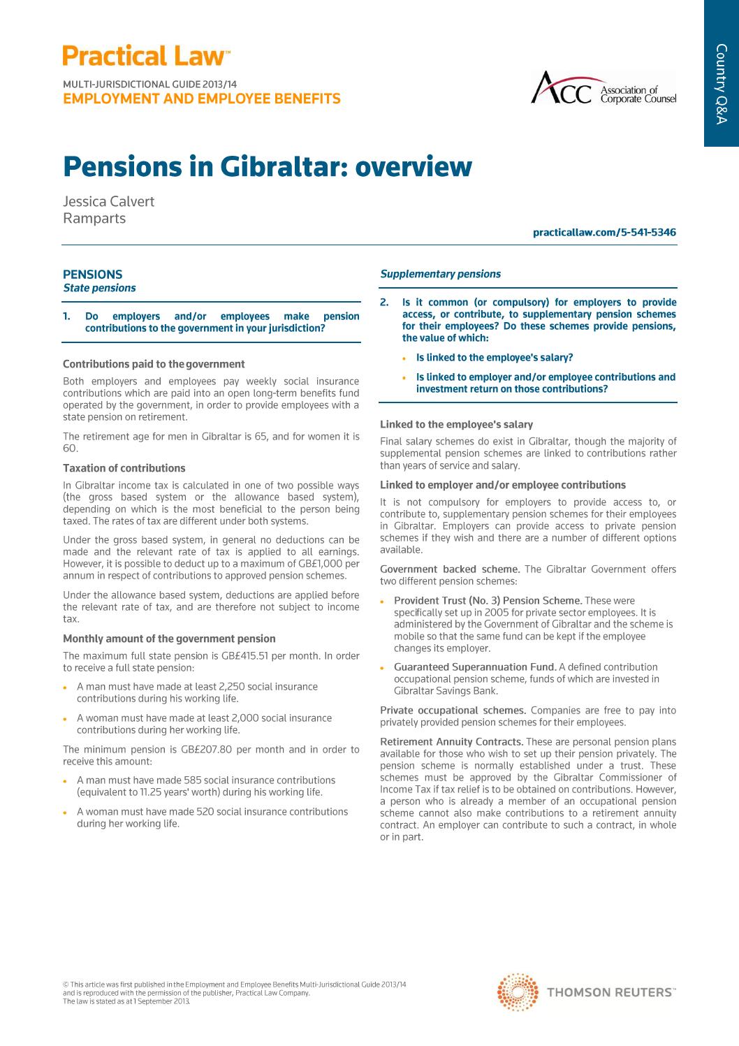 Pensions in gibraltar overview by Ramparts Issuu
