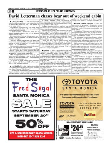 Toyota Santa Monica Service >> Santa Monica Daily Press September 25 2003 By Santa Monica Daily Toyota Santa Monica Service >> Santa Monica Daily Press September 25 2003 By Santa Monica Daily